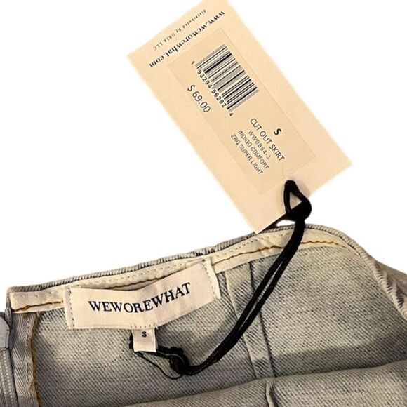 WeWoreWhat Women's Blue Denim Cut Out Mini Skirt Size S Casual - Picture 2 of 3